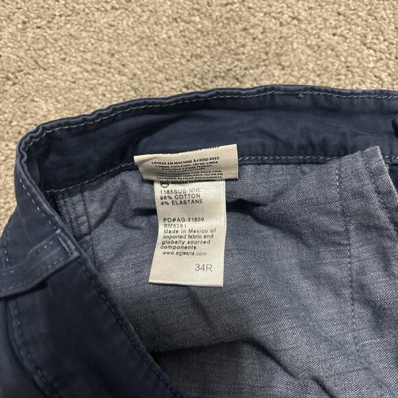 AG Adriano Goldschmied Mens The Griffin Chino Shorts 34 Blue - Picture 4 of 7